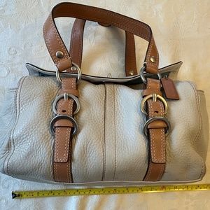 COACH Cream Leather Satchel Purse Handbag